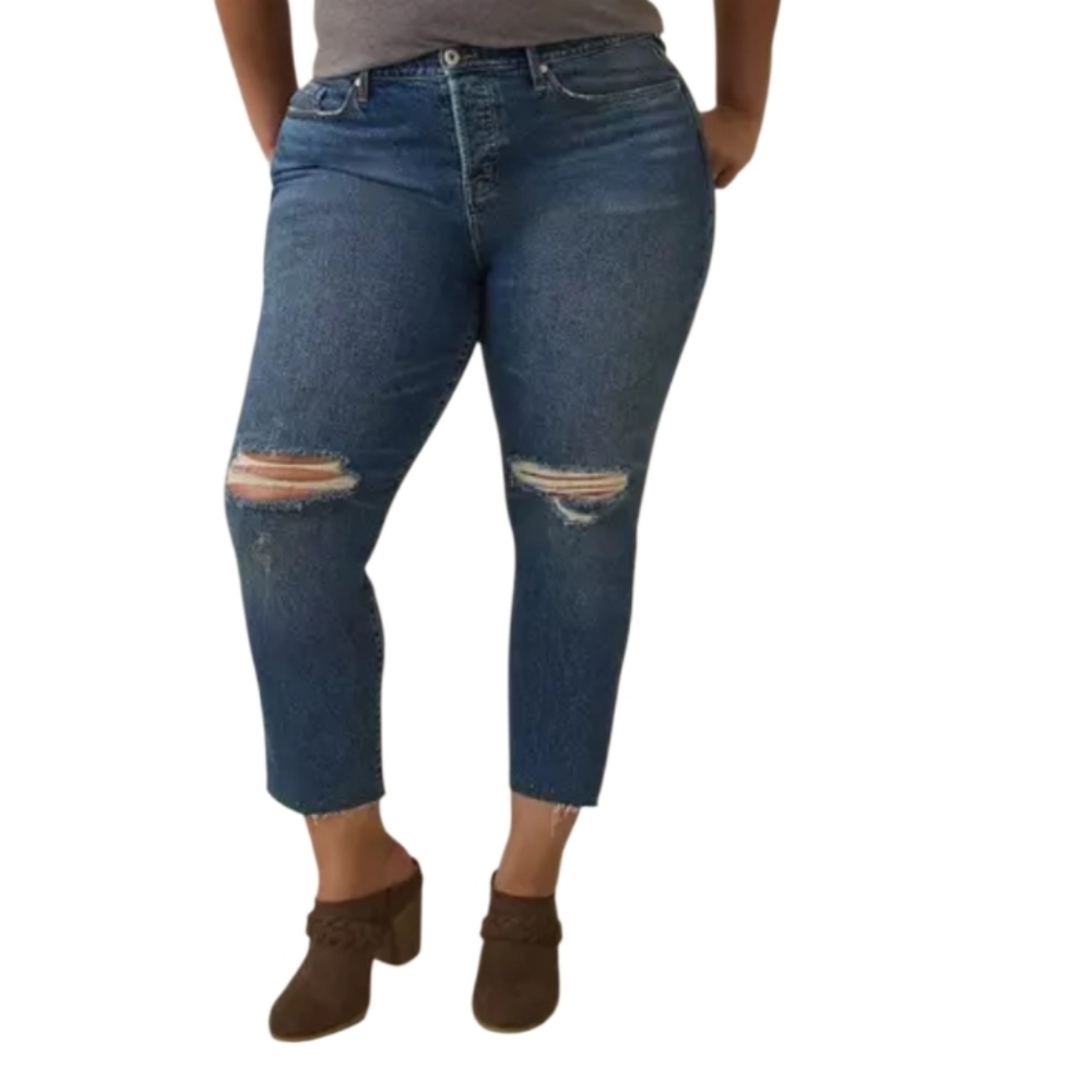 CCO Torrid Straight Classic Studded High Rise Denim Size 24